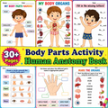Body Parts Activity Book for Kids | 30+ Worksheets | Human Anatomy Learning, Matching & Practice for Homeschool