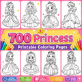Princess Coloring Book for Kids – 700+ Printable Coloring Pages | Fairy Tale Activity Book (PDF Download)