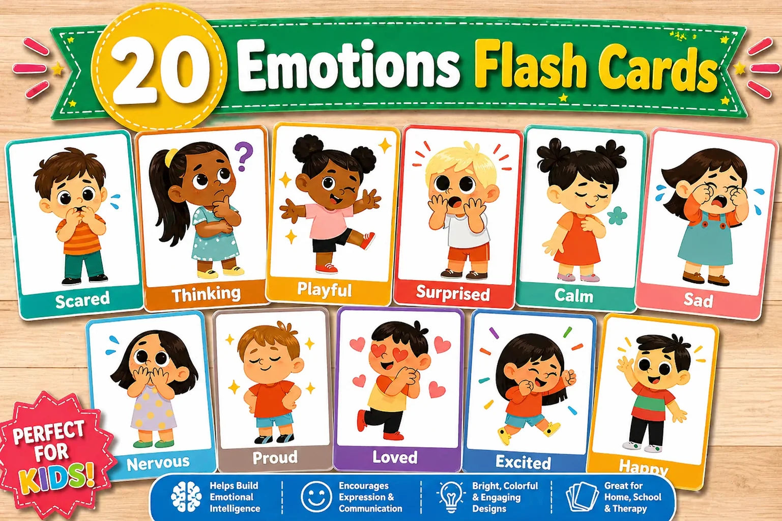 Feelings Flashcards for Kids – Printable Emotion Cards for Toddlers | Social Emotional Learning