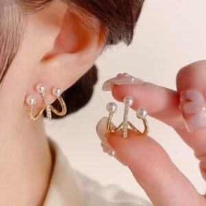Korean Luxurious Stud Drop Gold Earring