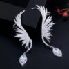 Korean Luxurious Zirconia Wings Silver Earring