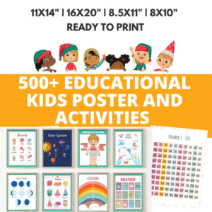 500+ Kids Educational Posters –  Worksheets & Prints, Montessori Classroom Decor, Nursery Wall Art, Boho Kids Room Printable, Canva Templat